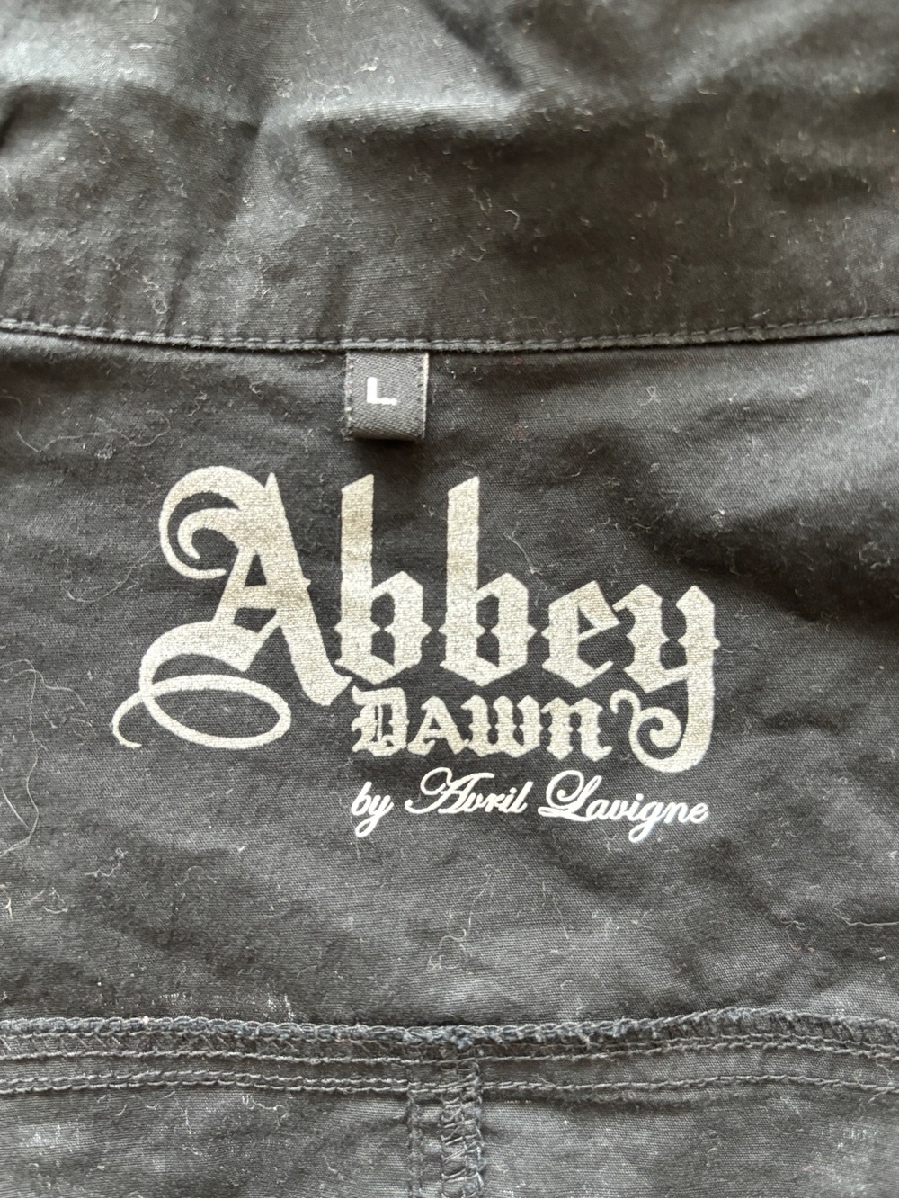 Abbey Dawn by Avril Lavigne Y2K  Rare Black Button Up Shirt Grunge Punk Large - Picture 5 of 5